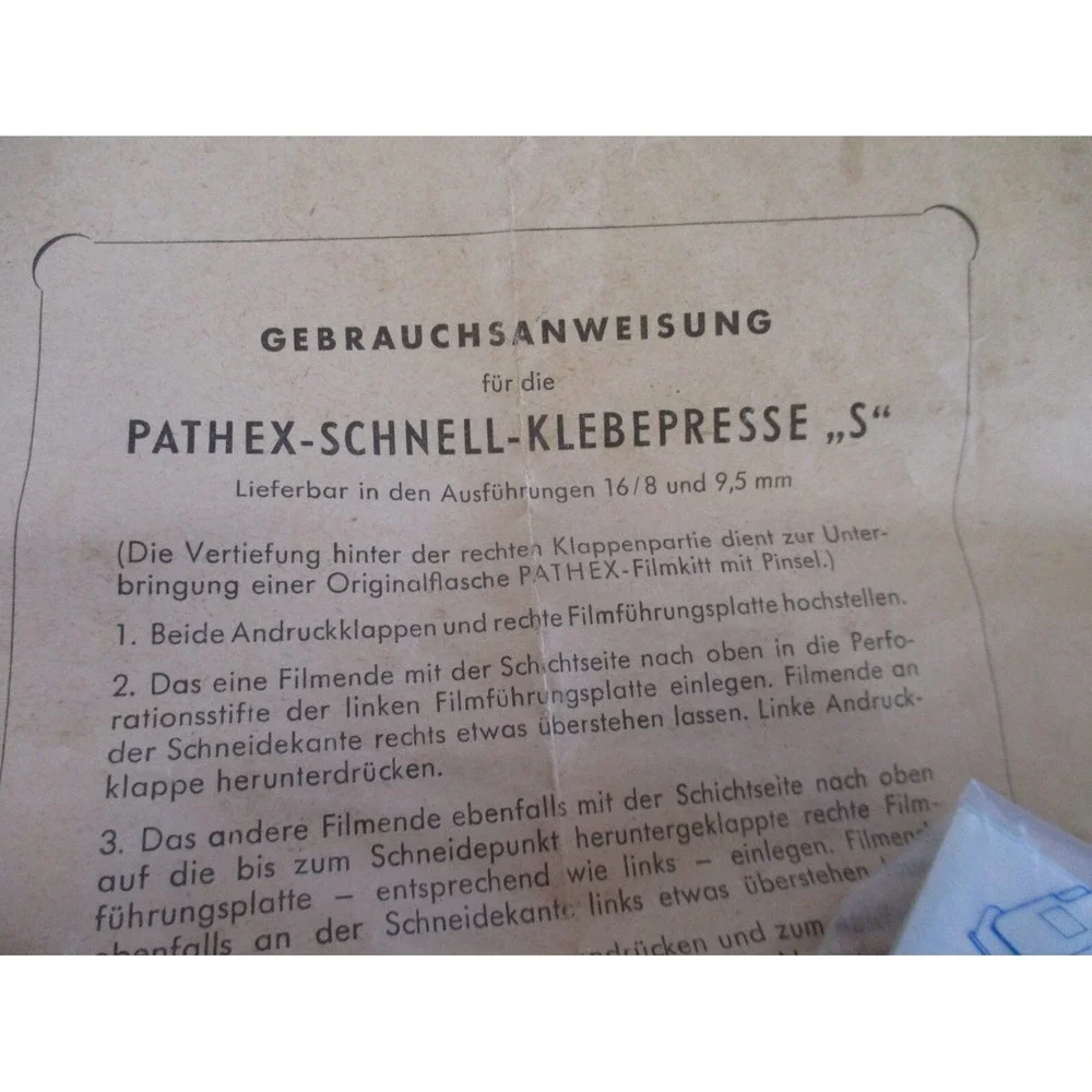 Vintage Pathex Schnell-Klebepresse 'S' Film Splicer 16, 8, & 9.5mm In Box German